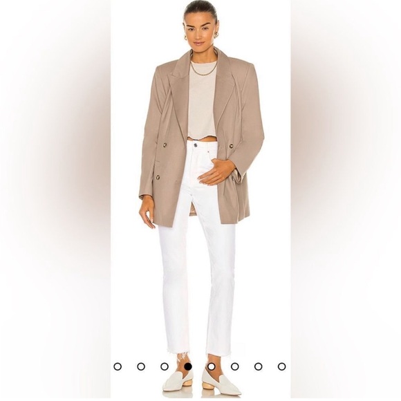 GRLFRND High Rise Straight Crop The Karolina White Button Fly Jeans Size 31 - Picture 2 of 11